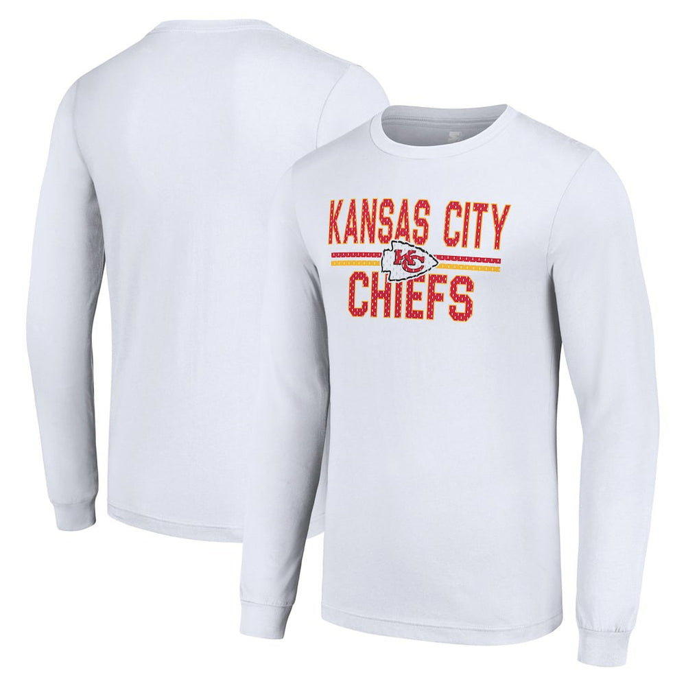 Kansas City Chiefs Starter Team Mesh Print Graphic Long Sleeve T-Shirt White - NFL