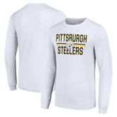Pittsburgh Steelers Starter Team Mesh Print Graphic Long Sleeve T-Shirt White - NFL