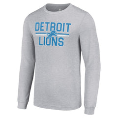 Detroit Lions Starter Team Mesh Print Graphic Long Sleeve T-Shirt Heather Gray - NFL