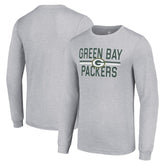 Green Bay Packers Starter Team Mesh Print Graphic Long Sleeve T-Shirt Heather Gray - NFL