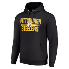 Pittsburgh Steelers Starter Unisex Team Mesh Print Graphic Tri-Blend Pullover Hoodie Black - NFL