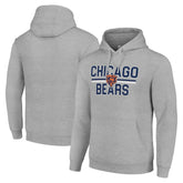 Chicago Bears Starter Unisex Team Mesh Print Graphic Tri-Blend Pullover Hoodie Heather Gray - NFL