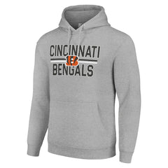 Cincinnati Bengals Starter Unisex Team Mesh Print Graphic Tri-Blend Pullover Hoodie Heather Gray - NFL