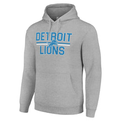 Detroit Lions Starter Unisex Team Mesh Print Graphic Tri-Blend Pullover Hoodie Heather Gray - NFL