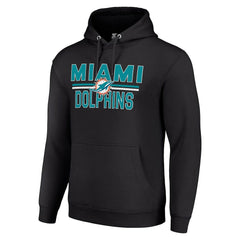 Miami Dolphins Starter Unisex Team Mesh Print Graphic Tri-Blend Pullover Hoodie Black - NFL