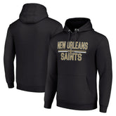 New Orleans Saints Starter Unisex Team Mesh Print Graphic Tri-Blend Pullover Hoodie Black - NFL