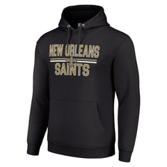 New Orleans Saints Starter Unisex Team Mesh Print Graphic Tri-Blend Pullover Hoodie Black - NFL