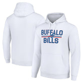 Buffalo Bills Starter Unisex Team Mesh Print Graphic Tri-Blend Pullover Hoodie White - NFL