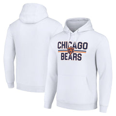 Chicago Bears Starter Unisex Team Mesh Print Graphic Tri-Blend Pullover Hoodie White - NFL