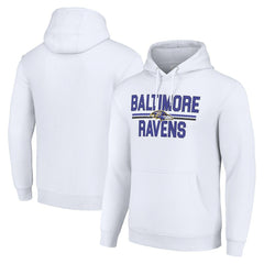 Baltimore Ravens Starter Unisex Team Mesh Print Graphic Tri-Blend Pullover Hoodie White - NFL
