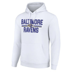 Baltimore Ravens Starter Unisex Team Mesh Print Graphic Tri-Blend Pullover Hoodie White - NFL