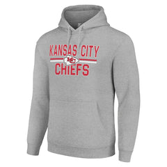 Kansas City Chiefs Starter Unisex Team Mesh Print Graphic Tri-Blend Pullover Hoodie Heather Gray - NFL