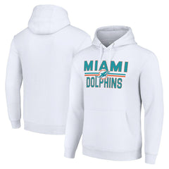 Miami Dolphins Starter Unisex Team Mesh Print Graphic Tri-Blend Pullover Hoodie White - NFL