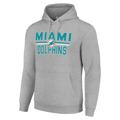 Miami Dolphins Starter Unisex Team Mesh Print Graphic Tri-Blend Pullover Hoodie Heather Gray - NFL
