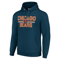 Chicago Bears Starter Unisex Team Mesh Print Graphic Tri-Blend Pullover Hoodie Navy - NFL