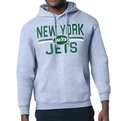 New York Jets Starter Unisex Team Mesh Print Graphic Tri-Blend Pullover Hoodie Heather Gray - NFL