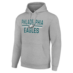 Philadelphia Eagles Starter Unisex Team Mesh Print Graphic Tri-Blend Pullover Hoodie Heather Gray - NFL