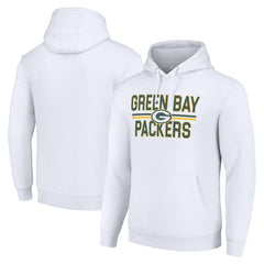Green Bay Packers Starter Unisex Team Mesh Print Graphic Tri-Blend Pullover Hoodie White - NFL
