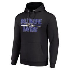 Baltimore Ravens Starter Unisex Team Mesh Print Graphic Tri-Blend Pullover Hoodie Black - NFL