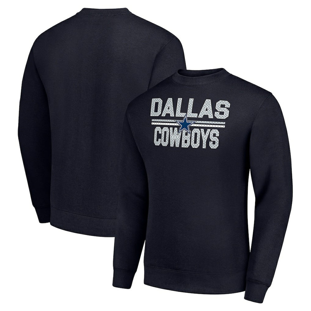 Dallas Cowboys Starter Team Mesh Print Graphic Pullover Sweatshirt Navy - NFL