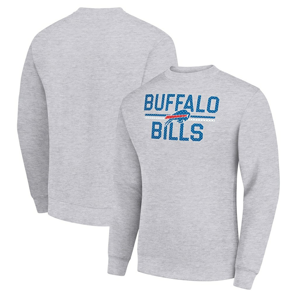 Buffalo Bills Starter Team Mesh Print Graphic Pullover Sweatshirt Heather Gray - NFL