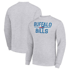 Buffalo Bills Starter Team Mesh Print Graphic Pullover Sweatshirt Heather Gray - NFL
