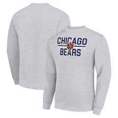 Chicago Bears Starter Team Mesh Print Graphic Pullover Sweatshirt Heather Gray - NFL