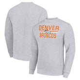 Denver Broncos Starter Team Mesh Print Graphic Pullover Sweatshirt Heather Gray - NFL