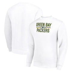 Green Bay Packers Starter Team Mesh Print Graphic Pullover Sweatshirt White - NFL