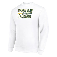 Green Bay Packers Starter Team Mesh Print Graphic Pullover Sweatshirt White - NFL