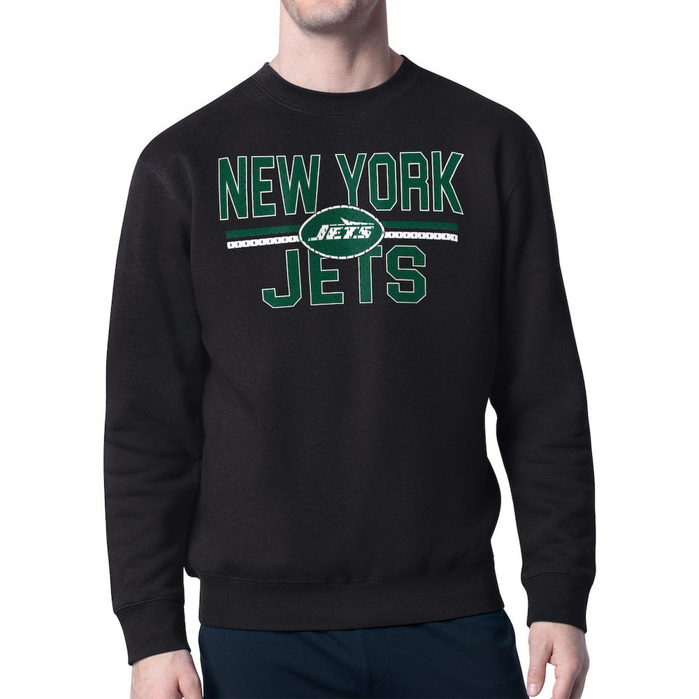 New York Jets Starter Team Mesh Print Graphic Pullover Sweatshirt Black - NFL