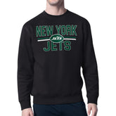 New York Jets Starter Team Mesh Print Graphic Pullover Sweatshirt Black - NFL