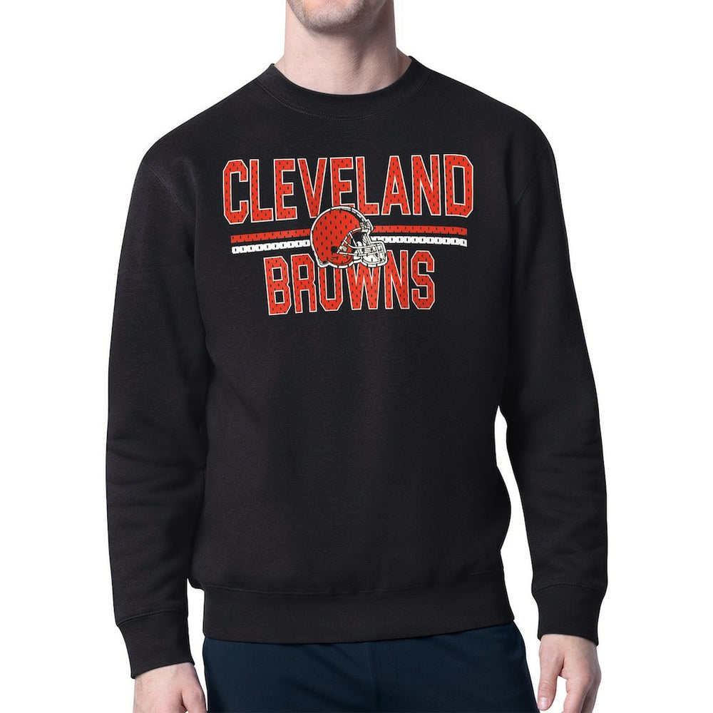 Cleveland Browns Starter Team Mesh Print Graphic Pullover Sweatshirt Black - NFL