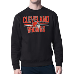 Cleveland Browns Starter Team Mesh Print Graphic Pullover Sweatshirt Black - NFL