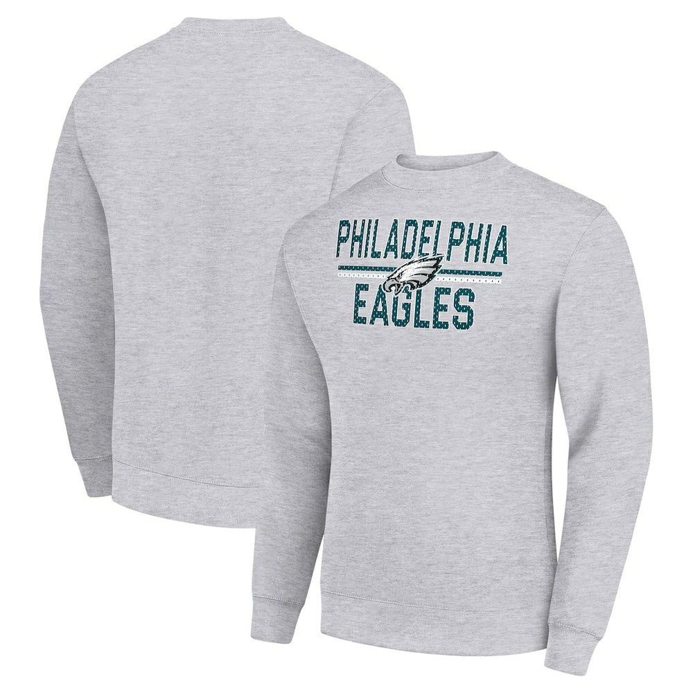 Philadelphia Eagles Starter Team Mesh Print Graphic Pullover Sweatshirt Heather Gray - NFL