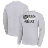 Pittsburgh Steelers Starter Team Mesh Print Graphic Pullover Sweatshirt Heather Gray - NFL
