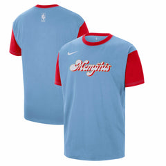 Nike - Memphis Grizzlies 2024/25 City Edition Courtside Color Block T-Shirt - Light Blue