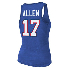 Josh Allen Buffalo Bills Majestic Threads Women's Name & Number Tri-Blend Tank Top Royal - NFL