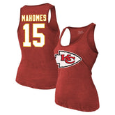 Patrick Mahomes Kansas City Chiefs Majestic Threads Women's Name & Number Tri-Blend Tank Top Red - NFL