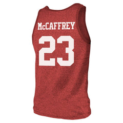 Christian McCaffrey San Francisco 49ers Majestic Threads Tri-Blend Player Name & Number Tank Top Scarlet - NFL