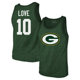 Jordan Love Green Bay Packers Majestic Threads Tri-Blend Player Name & Number Tank Top Green - NFL