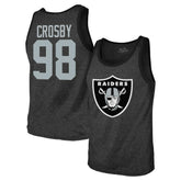 Maxx Crosby Las Vegas Raiders Majestic Threads Tri-Blend Player Name & Number Tank Top Black - NFL