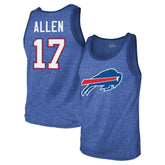 Josh Allen Buffalo Bills Majestic Threads Tri-Blend Player Name & Number Tank Top Royal - NFL