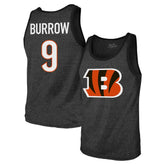 Joe Burrow Cincinnati Bengals Majestic Threads Tri-Blend Player Name & Number Tank Top Black - NFL