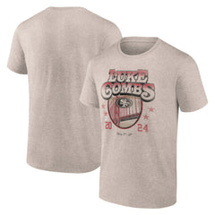 Luke Combs x San Francisco 49ers Growin' Up and Gettin' Old Tour T-Shirt Tan - Fanatics