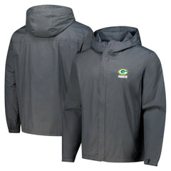Green Bay Packers Dunbrooke Tropic Waterproof Packable Full-Zip Hoodie Jacket Graphite - NFL