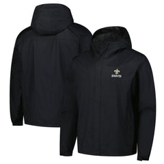 New Orleans Saints Dunbrooke Tropic Waterproof Packable Full-Zip Hoodie Jacket Black - NFL