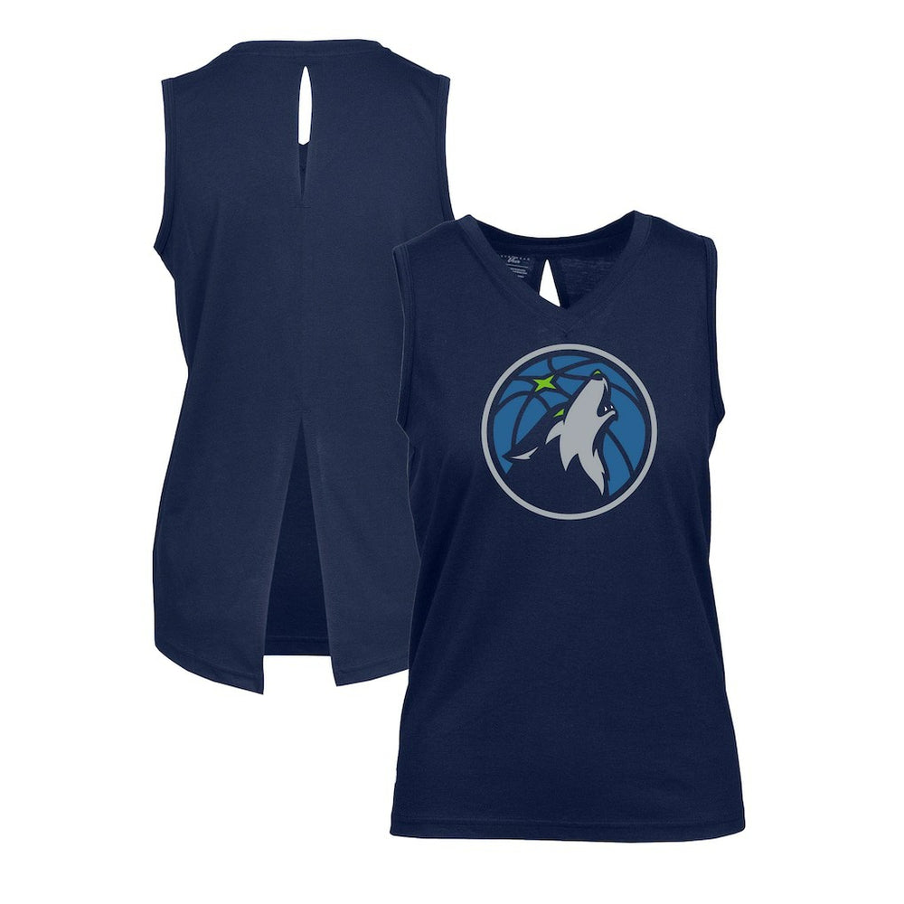NBA - Minnesota Timberwolves Levelwear Women's Paisley Core V-Neck Tank Top - Navy