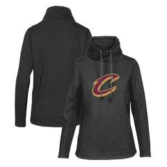 NBA - Cleveland Cavaliers Levelwear Women's Loop Core Funnel Neck Pullover Sweatshirt - Black