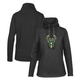 NBA - Milwaukee Bucks Levelwear Women's Loop Core Funnel Neck Pullover Sweatshirt - Black